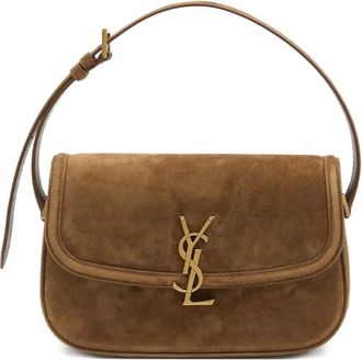Saint Laurent Cassandre su&egrave;de schoudertas - Bruin