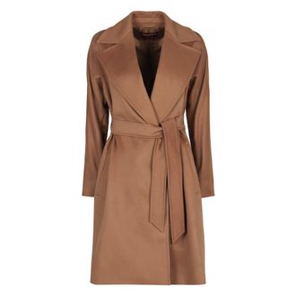 Max Mara Jassen, Dames, Bruin, XS, Wol, Dravenna Midi Robe Coat