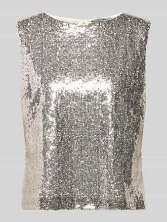 More & More More & More Blusentop mit Paillettenbesatz in Offwhite, Gr&ouml;&szlig;e 34