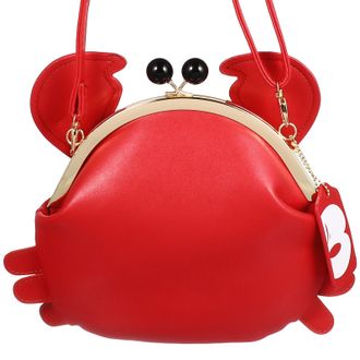 Generic BCOATH PU Red Crab Clasp Shoulder Bag Crossbody Purse Handbag for Women Small Crab Shoulder Bag Suitable for Daily Use and Casual Outings