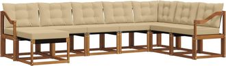 vidaXL Conjunto De Sof&aacute;s De Exterior 8 Uds. Natural Y Beige Vidaxl