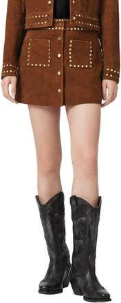 AllSaints Alice Leather Miniskirt in Cognac Brown at Nordstrom, Size 10 Us