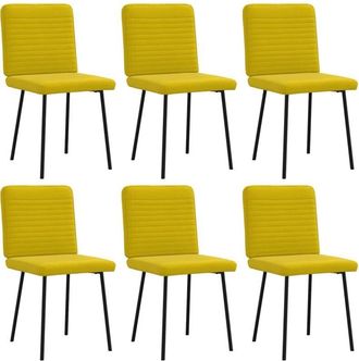 vidaXL Vidaxl - Sillas De Comedor 6 Unidades Terciopelo Amarillo