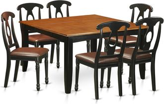 East West Furniture 7 PC Dining room set-Dining Table and 4 Wood Dining Chairs