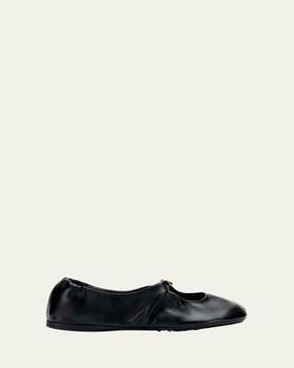 Loewe Pebble Soft Leather Ballerina Flats