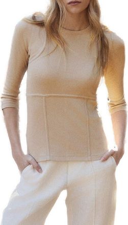 Alp N Rock Tara Ombr&eacute; Layered Look Three Quarter Sleeve T-Shirt in Wheat at Nordstrom, Size X-Small
