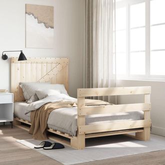 vidaXL Vidaxl - Estructura De Cama Con Cabecero Madera Maciza Pino 100x200 Cm