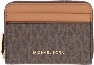 Michael Kors Jet Set Small Zip-Around Coin Card Case - Accessories - Mujer - Marr&oacute;n - ONE SIZE