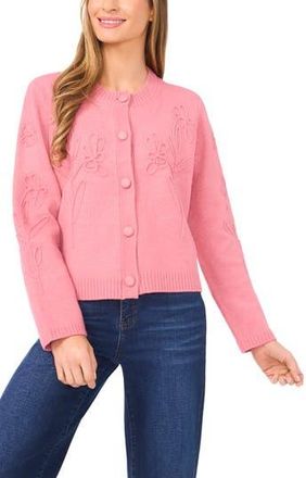 CeCe by Cynthia Steffe Floral Soutache Cardigan in Rose at Nordstrom Rack, Size X-Small