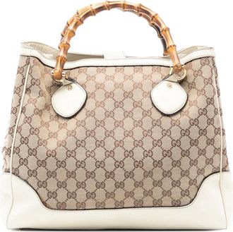 Gucci 2016-2025 Medium GG Canvas Bamboo Diana tote bag - Marrone