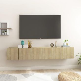 vidaXL Vidaxl - Muebles De Sal&oacute;n Colgantes 3 Uds Roble Sonoma 60x30x30 Cm