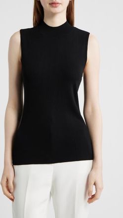 Tahari by ASL Sleeveless Mock Neck Sweater in Black at Nordstrom, Size X-Small