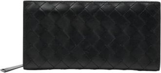 Bottega Veneta Pre-owned Vintage Lange Portemonnee (bi-fold) - Heren - Vintage Accessoires - Zwart - ONE Size - Leer - Vintage