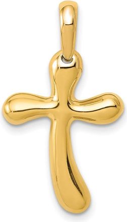 Diamond2Deal 14k Yellow Gold Polished Freeform Cross Pendant