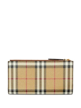 Burberry checked wallet - women - Calf Leather - One Size - Neutrals
