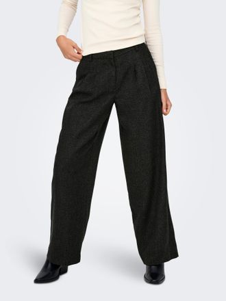 Jacqueline de Yong Anzughose JDY JDYCHARLY HW WIDE PANT TLR NOOS, Damen, Gr. XS (34), L&auml;nge 32, schwarz checks:grau, Web, Obermaterial: 90% Polyester, 10% Viskose, karie
