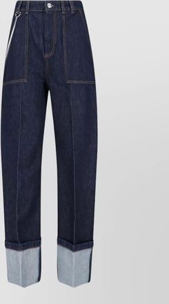 Sportmax chain detail trousers belt loops cuffed hem