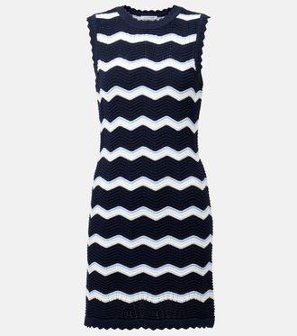 Veronica Beard Templeton chevron cotton-blend minidress