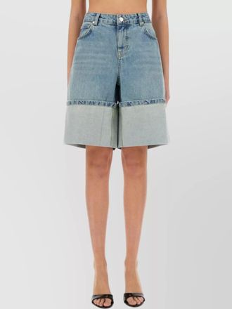 Moschino wide fit denim bermuda shorts with contrast hem
