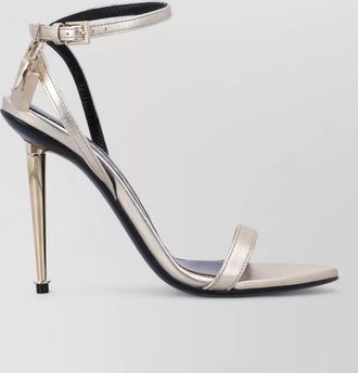 Tom Ford padlock sandal ankle strap metallic finish open toe
