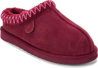 Dearfoams Fireside by Dearfoams Womens Greta Genuine Shearling Clog Slipper with Taping