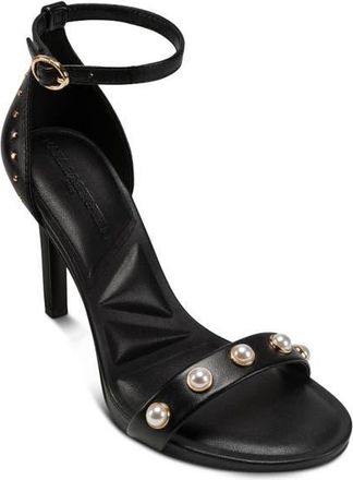 Karl Lagerfeld Kenz Sequin Ankle Strap Sandal in Black at Nordstrom, Size 6.5