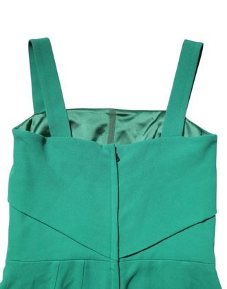 Dolce & Gabbana Womens Dark Green Sleeveless Rayon Bodycon Dress Acetate Spandex