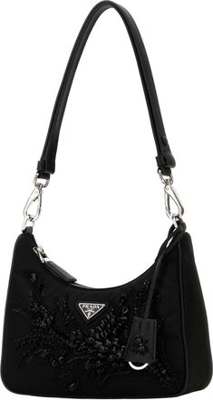 Prada Womens Black Re-Nylon Re-Edition Shoulder Bag Nero Poliammide Riciclata-Vitello Borse A Mano