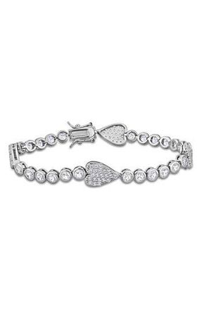 Delmar Lab Created White Sapphire Heart Station Bracelet at Nordstrom Rack