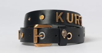 Kurt Geiger Cintura in pelle liscia con borchie decorative