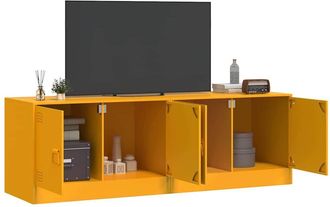 Berkfield Home TV Cabinets 2 pcs Mustard Yellow 67x39x44 cm Steel | Size: 67 x 39 x 44 cm