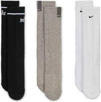 Nike Assorted 3-Pack Dri-FIT Everyday Plus Cushioned Crew Socks in Black Multi-Color at Nordstrom, Size Large