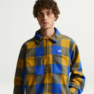 Nike Mens Nike SB Essential Skate Shirt Jacket in Blue | HV1421-405