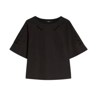 Max Mara T-Shirts, female, Black, Size: XS Wkdtarga Top