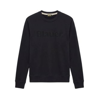 Blauer Crewneck Sweatshirt - Heren - Sweatshirts & Hoodies - Zwart - Maat: S Katoen
