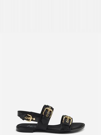 AGL Summer Multi Buckles Sandal in Black Nappa at Nordstrom, Size 39.5
