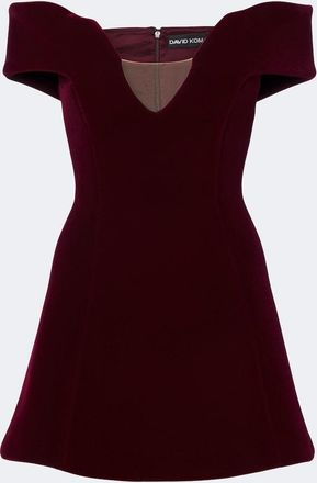 DAVID KOMA Off-shoulder velvet minidress