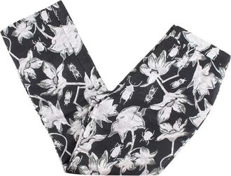 Osman Grey Yasmin Floral And Bug-brocade Cropped Trousers Size S