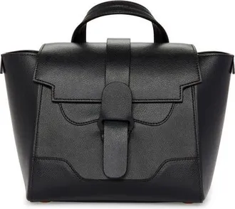 Senreve Senreve Mini Maestra Leather Satchel in Noir at Nordstrom