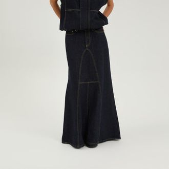 1989 STUDIO Long denim skirt dark blue