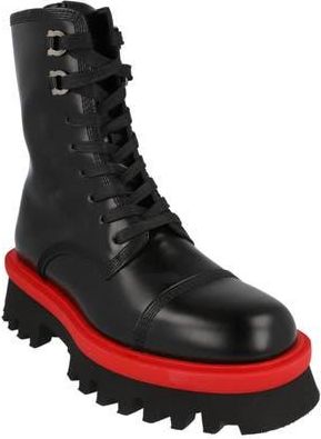 Ferragamo Kira Leather Lug Boot in Black Black at Nordstrom Rack, Size 11.5