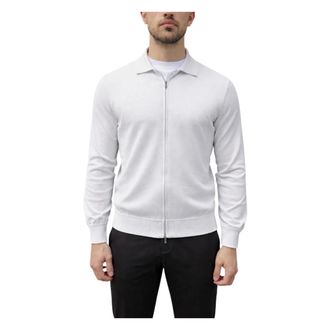 FILIPPO DE LAURENTIIS Cardigan met Rits - Heren - Vesten met rits - Wit - 2XL - Katoen - Hoodies & sweatvesten