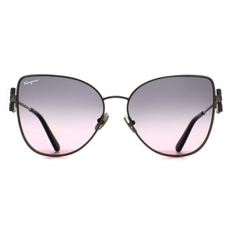 Ferragamo Cat Eye Womens Rose Gold Grey Gradient SF296SR Metal - One Size