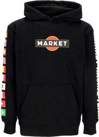 Market Zwarte hoodie met pluche interieur - Heren - Hoodies - Zwart - XL - Katoen - Hoodies & sweatvesten