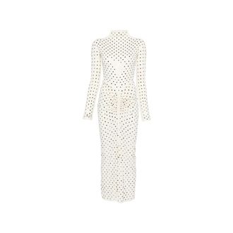 Alaia Embellished Ruched Midi Dress