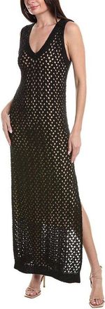 Brunello Cucinelli Black Crochet Sleeveless Maxi Dress, Size Medium