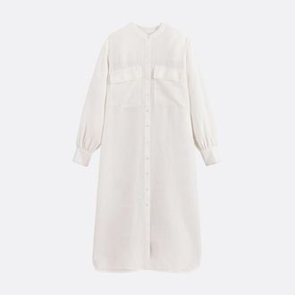 La Redoute Collections Lange rechte jurk van linnen, lange mouwen