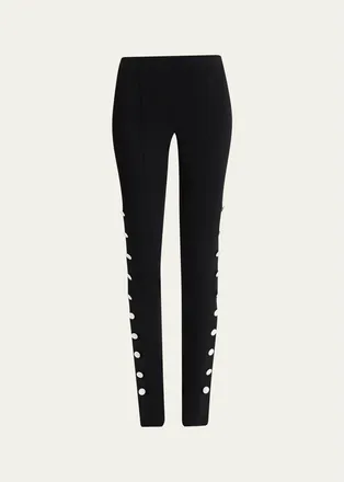 Proenza Schouler Martina Buttoned Sides Skinny-Leg Pants