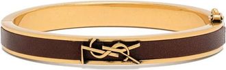 Saint Laurent Cassandre Logo Bracelet - female - Saint Laurent - Bracelets - Brown - L - Accessories