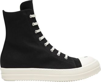 Rick Owens Black High-Top Canvas Sneakers